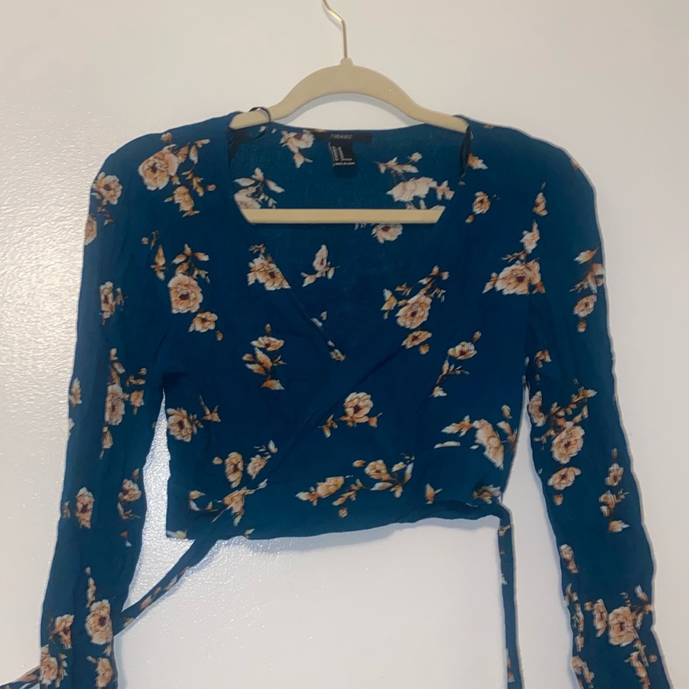 SOLD Blue Floral Shirt FOREVER 21